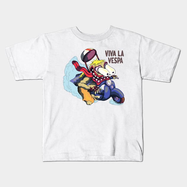 Viva La Vespa Kids T-Shirt by FullTuckBoogie